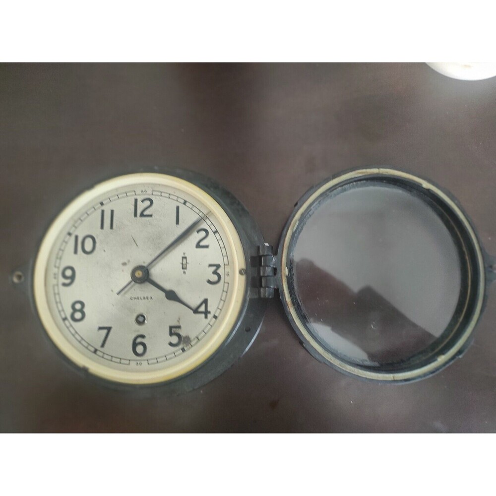 Vintage Chelsea Clock Company Boston Ship Clock 1940-1944 World War II